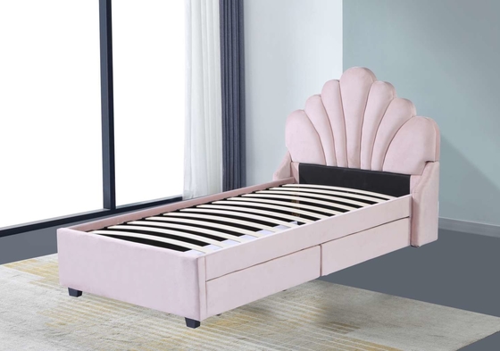 Zachte het Bed Houten Koningin Size Bed Frame 137*203mm van Woodday van de Fluweelstof Stevige